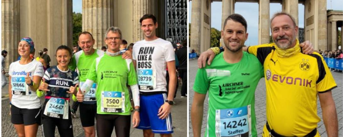 Auf dem Foto vor dem Brandenburger Tor von links, Dorothea Gaudernack, Regina Mayershofer, Wendelin Christ, Bernhard Satzenhofer, Steffen Brenner und Thomas Jakob. 