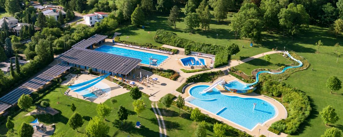 Das Freibad auf der Marienhöhe in Nördlingen.
