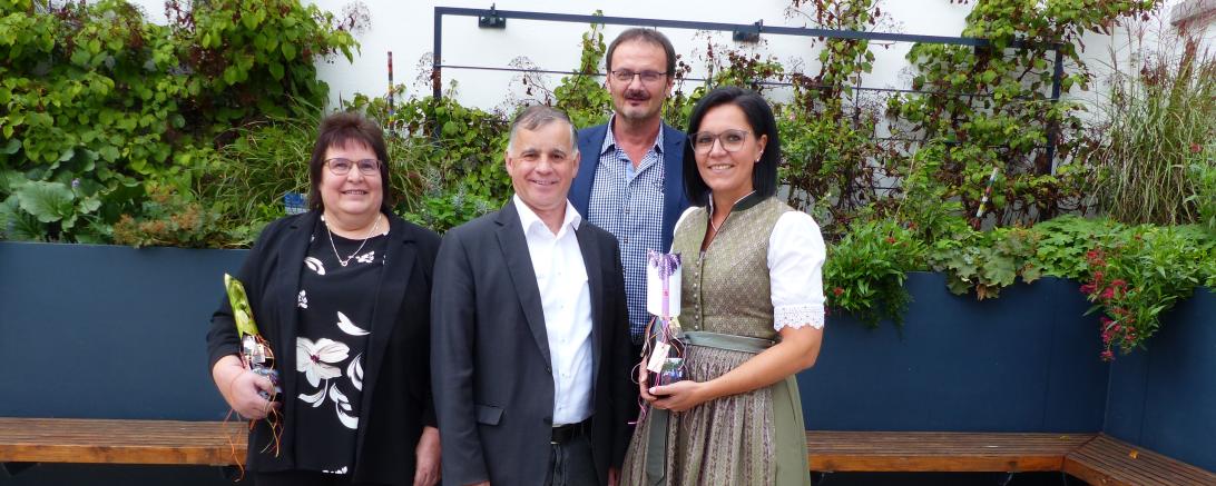 von links: Erika Roßkopf, Vorsitzender Günther Pfefferer, Geschäftsstellenleiter Gerhard Leinfelder, Sandra Steidle.