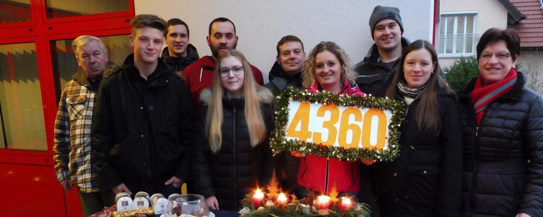 Im Bild ist ein Spendenerlös von 4 360 Euro zu Sehen