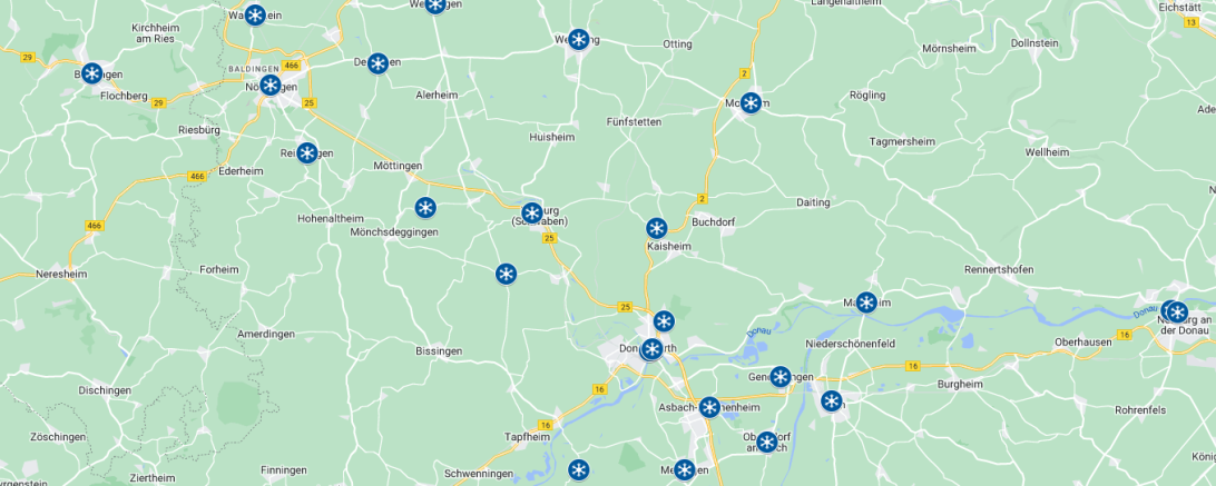 Screenshot Google Maps Weihnachtsmarktkarte 