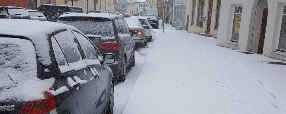 Schnee in Nördlingen.