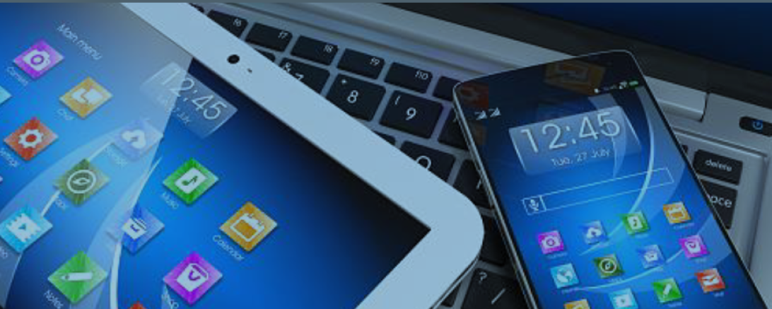 im Bild ist ein Tablett und ein Handy zu sehen.