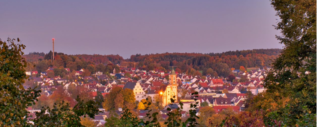 Blick auf die Stadt Krumbach