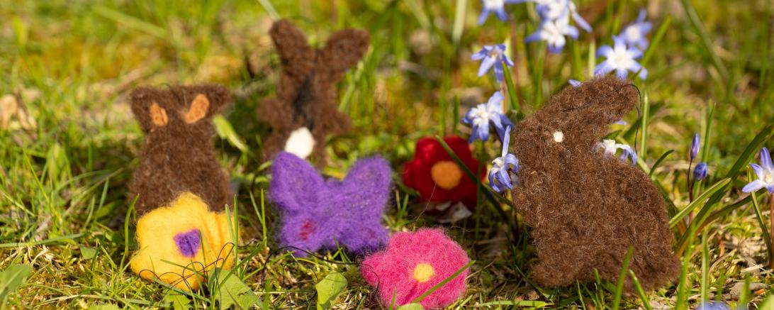 gefilzte Frühlings- und Osterdekoration