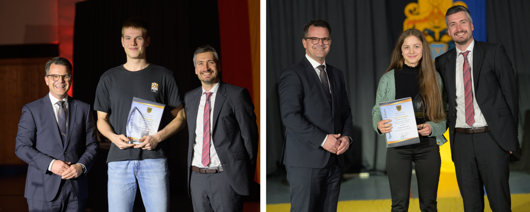 Benjamin Koppke (linkes Bild) und Emma Luxenhofer (rechtes Bild) wurde bei der Sportgala als Sportler und Sporlerin des Jahres 2022 ausgezeichnet. 