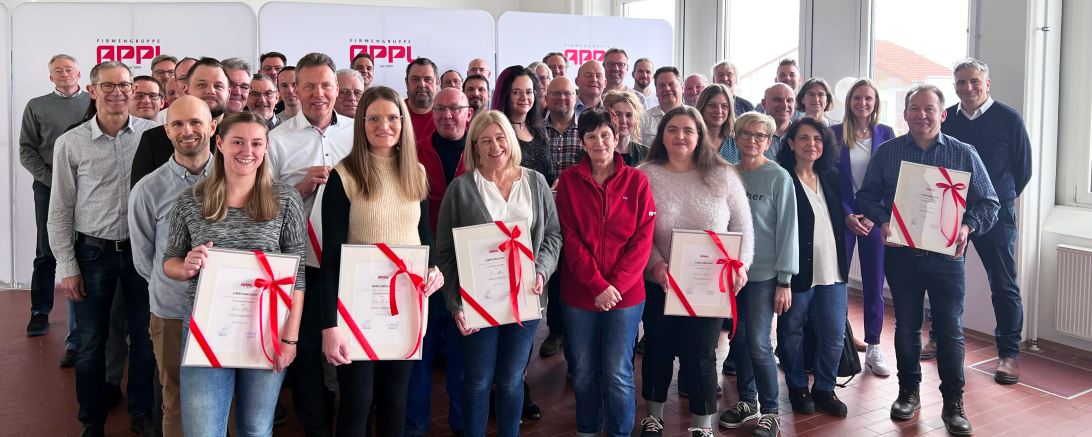 Die Jubilare der Firmengruppe Appl.