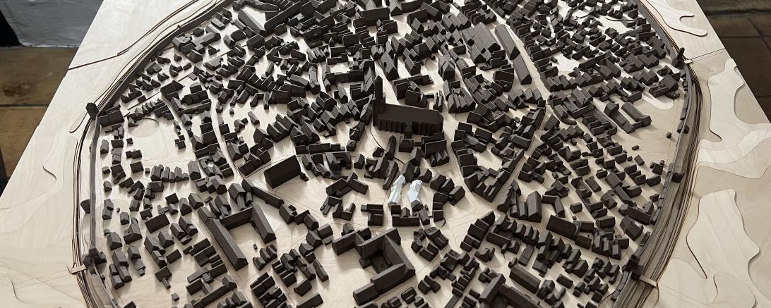 Das Bild zeigt ein Modell von Nördlingen.