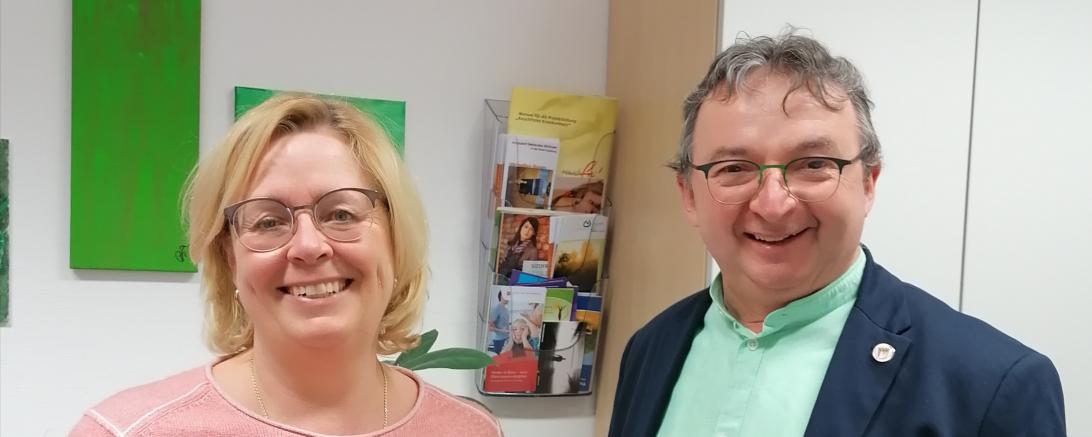 Bärbel Stahl und Bezirksrat Albert Riedelsheimer