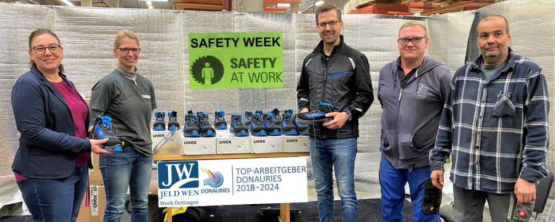 Das Bild zeigt die Safety Week bei Jeld-Wen.