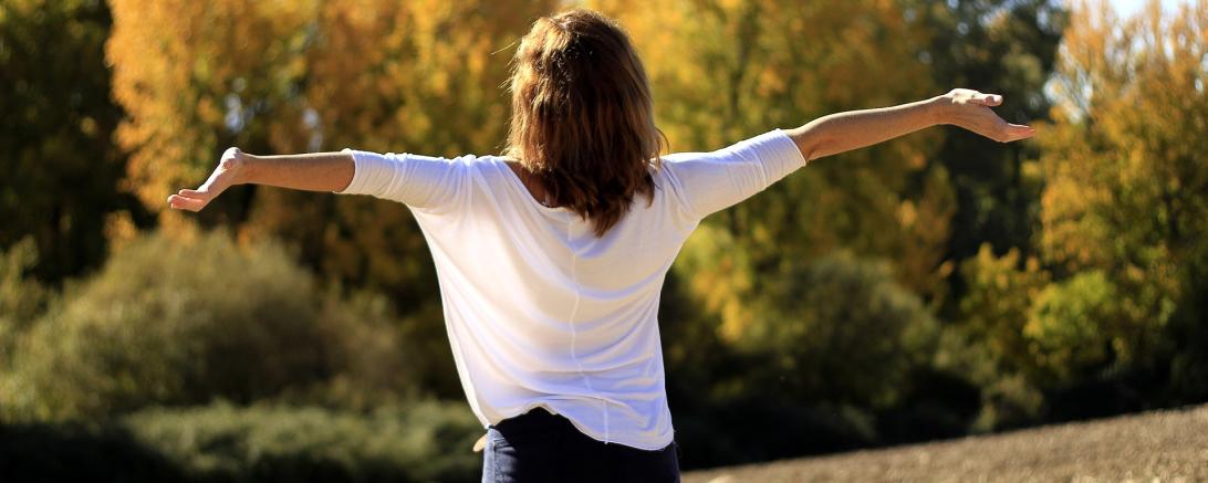 Frau, Natur, Atem, Luft