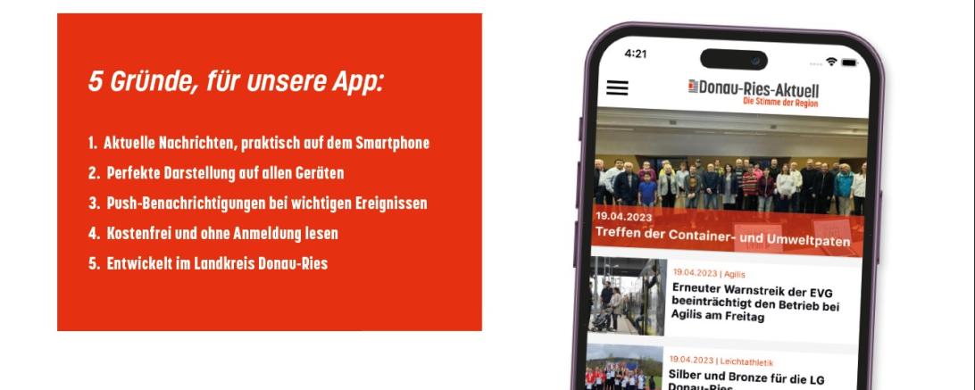 Bestens informiert mit der neuen App von Donau-Ries-Aktuell. 