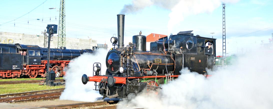 Eine Dampflock des Eisenbahnmuseums Nördlingen.