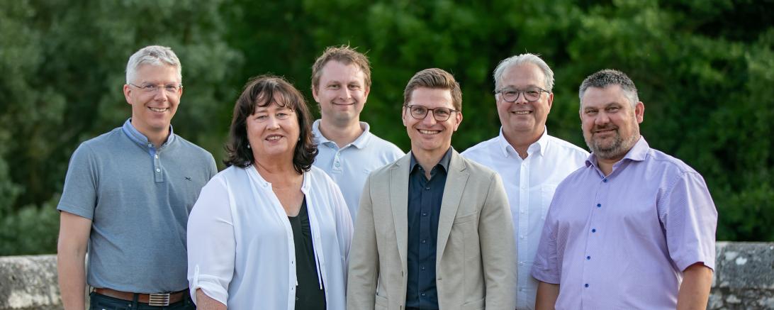 Der neu gewählte Vorstand der Kreis-PWG: v. l. n. r. Veit Meggle, Doris Rödter, Florian Mittler, David Wittner, Karl Rehm und Alexander Deffner 
