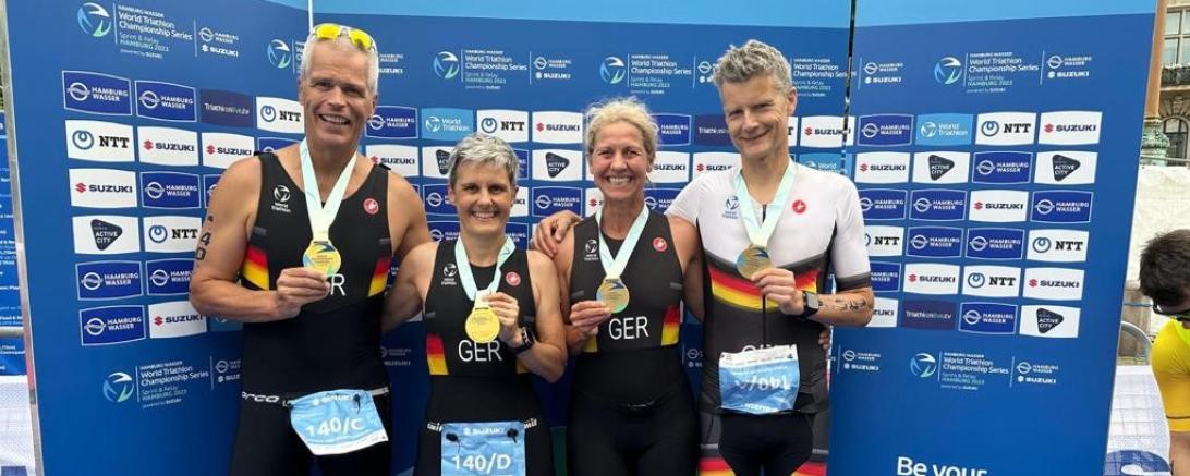 Oettinger Triathleten bei der Triathlon WM in Hamburg.