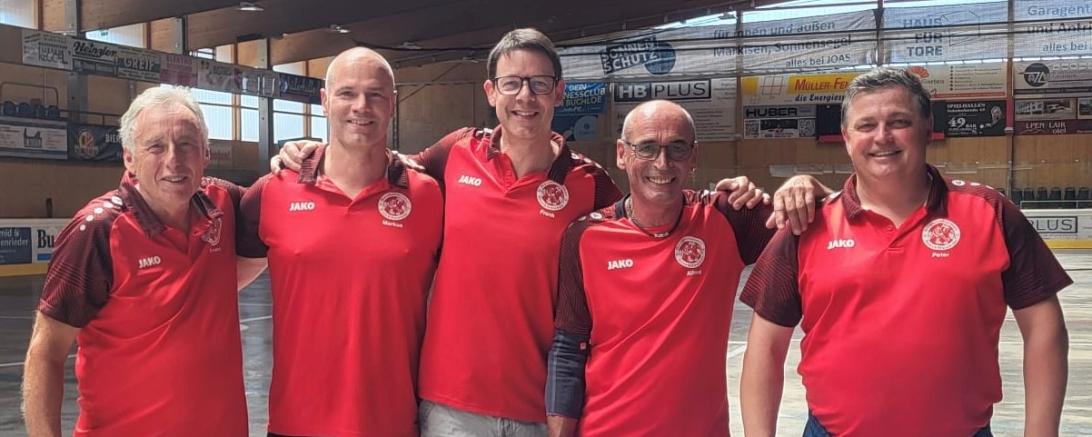 Franz Schneider, Markus Reiner, Frank van Baalen, Mannschaftsführer Alfred Zinsmeister und Peter Rühl