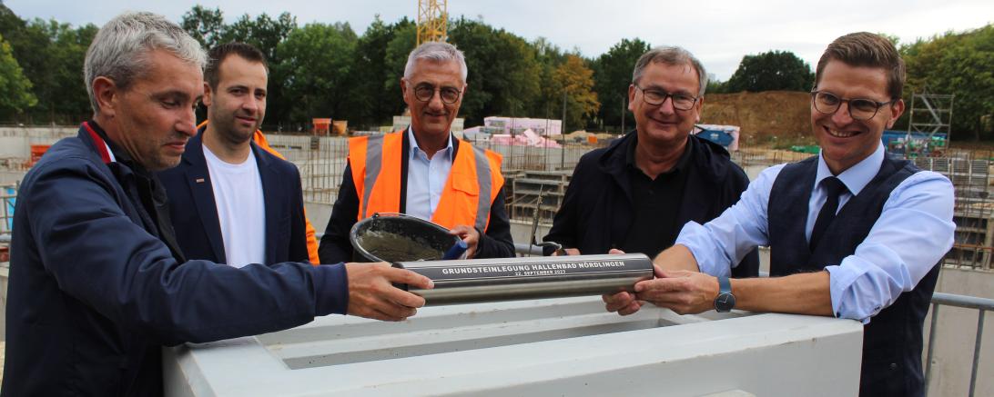 Grundsteinlegung Hallenbad Nördlingen