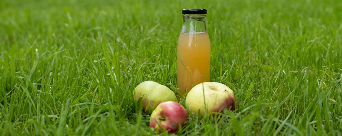 Das Bild zeigt einen Apfelsaft.