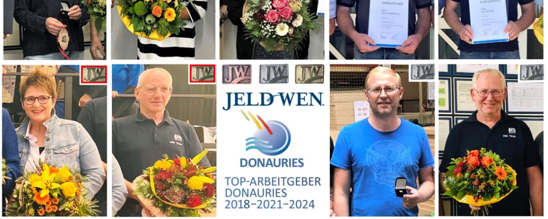 Die stolzen Mitarbeiter und Mitarbeiterinnen mit ihren Auszeichnungen. 