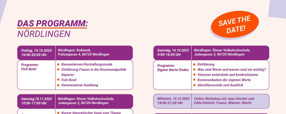 Programmübersicht Mitreden für Nördlingen.
