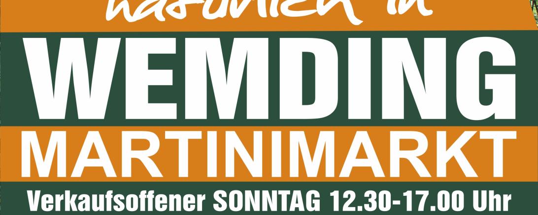 Das Bild zeigt einen Flyer des Wemdinger Martinimarkts.