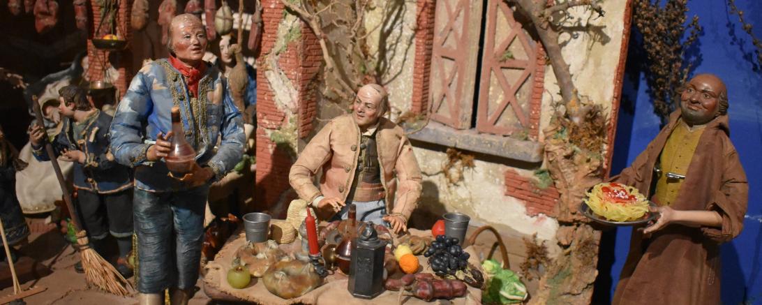 Das Bild zeigt eine Neapolitanische Krippe.