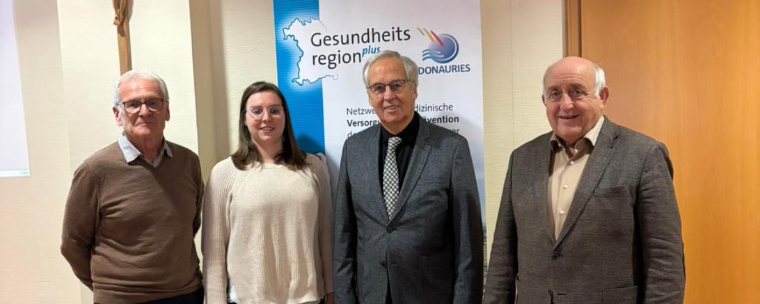 Die Organisatoren des Wemdinger Filmnachmittages (v.l.n.r.: Martin Ziegler, Julia Lux, Theo Knoll, Gottfried Hänsel)