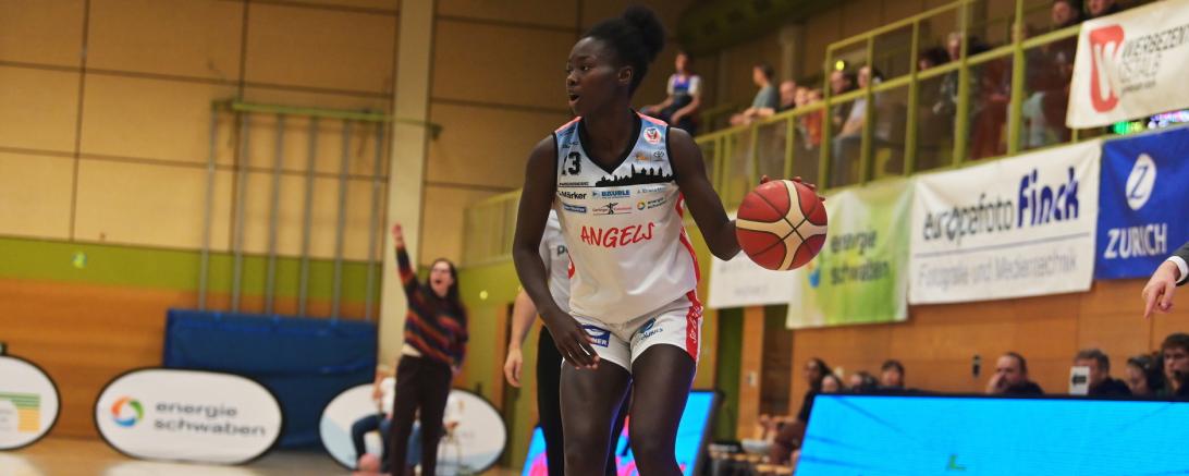 Nördlingens Mariam Hasle-Lagemann steuerte beim Spiel gegen den Deutschen Meister in Keltern 12 Punkte bei, konnte die etwas zu hohe 90:72-Niederlage aber nicht verhindern.