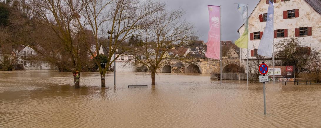Hochwasser in Harburg.