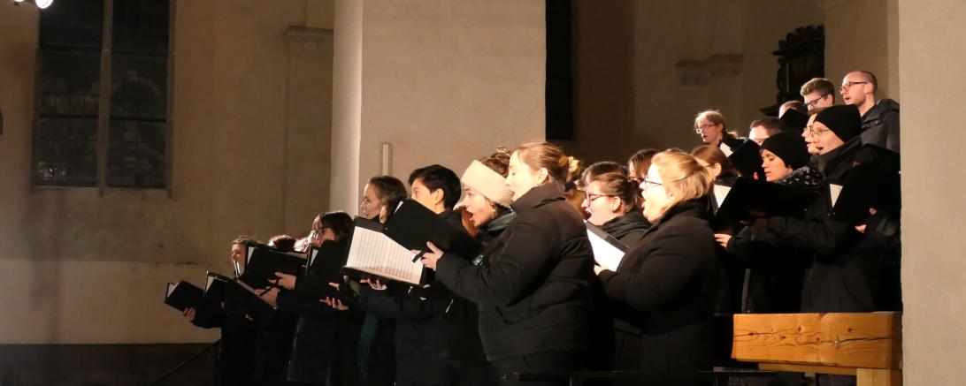 Die Chöre: der Landesjugendchor Thüringen und das Vokalensemble Crescendo in einem Gemeinschaftskonzert.