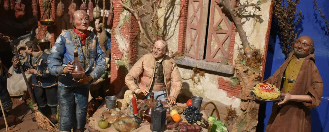 Das Bild zeigt eine Neapolitanische Krippe.