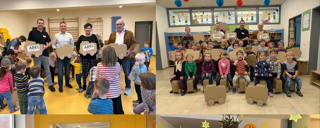 Das Bild zeigt die Spendenübergabe von ABEL.