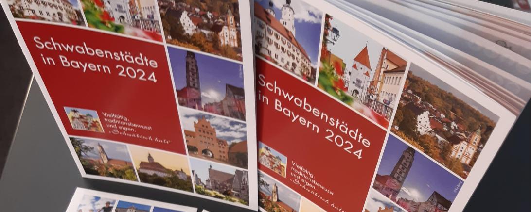 „Schwabenstädte in Bayern 2024“ und Radkarte  „Rad-Rundtour von Schwabenstadt zur Schwabenstadt“ 