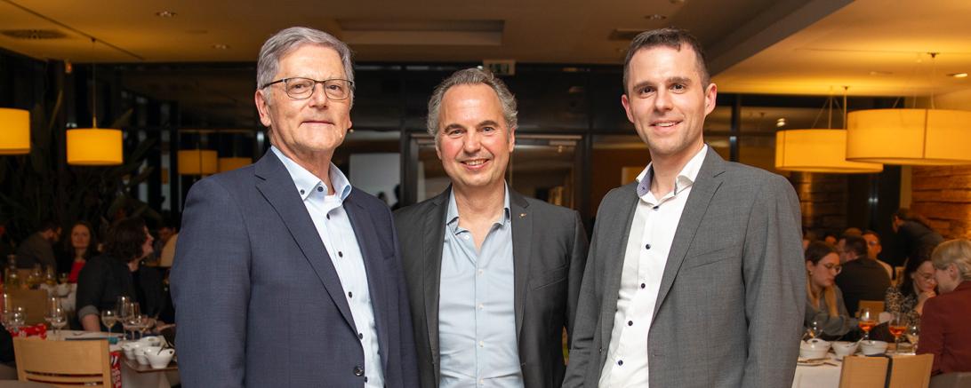 Geschäftsführer-Trio beim Kutzschbach-Neujahrsempfang (v.l.n.r. Frank Kutzschbach, Frank Söder, Thomas Kutzschbach)