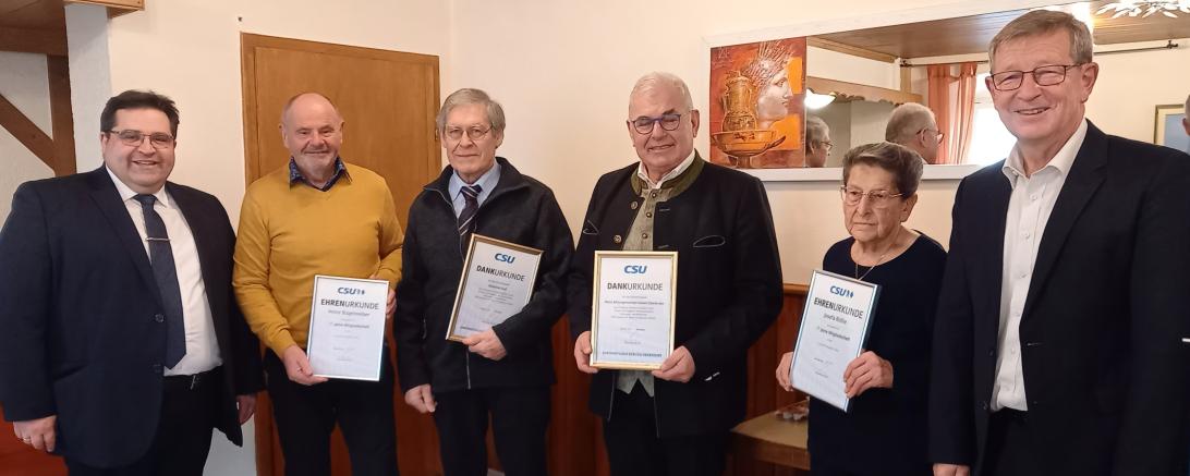 Neujahrsempfang der CSU Oberndorf mit Ernennung von zwei Ehrenmitgliedern.