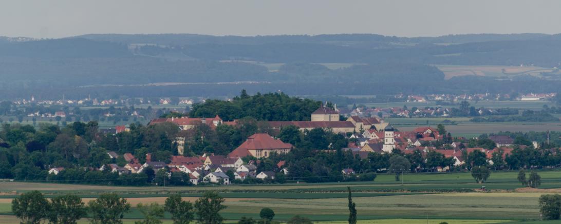 Panoramabild von Wallerstein aus dem Westen.