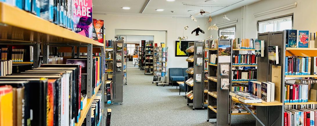 Romanabteilung der Donauwörther Stadtbibliothek. 