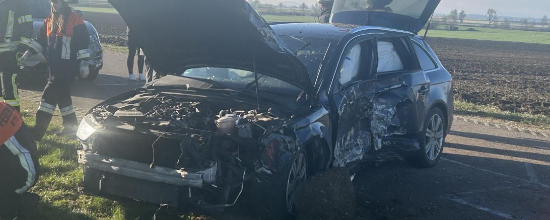 Das Bild zeigt das verunfallte Fahrzeug.