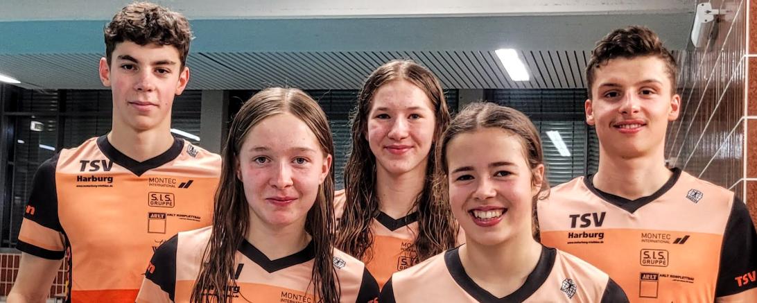 Luca Schreitmüller, Chiara und Giulia Göttler, Julia Weiland und Luis Rühl.