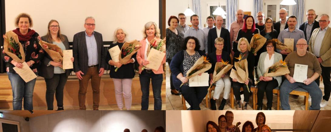 4 Bilder auf den Mitarbeiter der Lebenshilfe Donau-Ries zu sehen sind