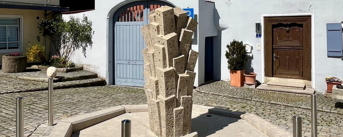Neuer Brunnen auf dem Wemdinger Marktplatz