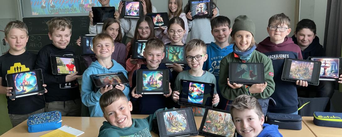 Hier sieht man eine fünfte Klasse der Anton-Jaumann-Realschule in Wemding.