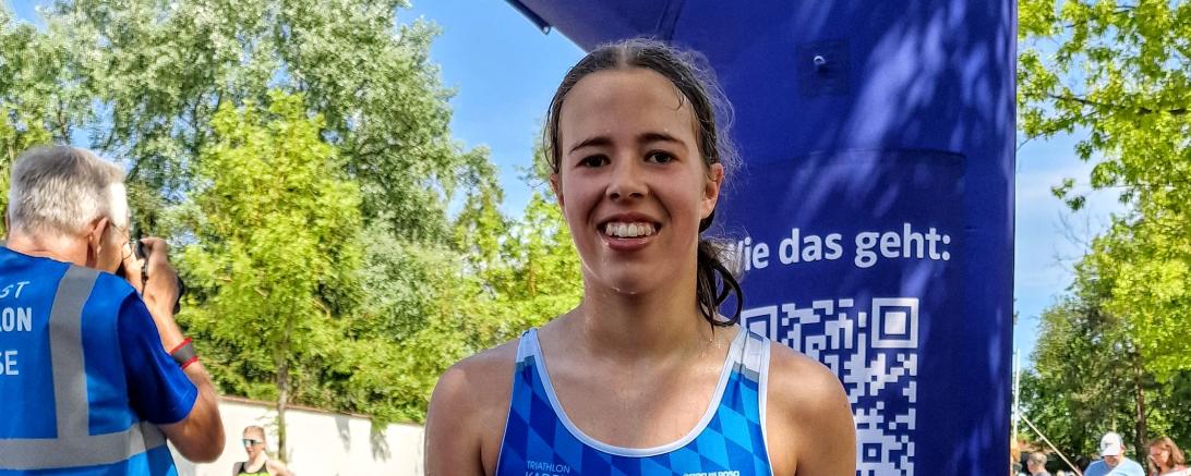 Die Harburger Newcomerin Nina Mayer nach dem Zieleinlauf