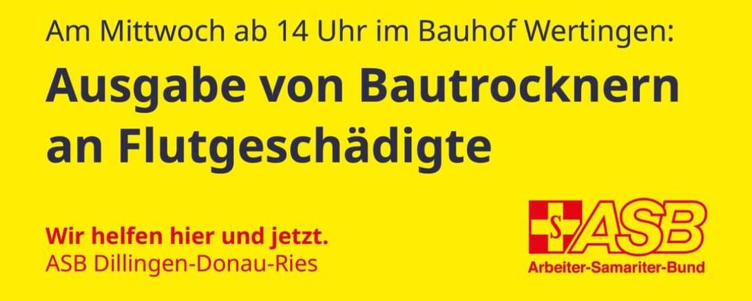 Hier sieht man einen Flyer vom ASB Dillingen-Donau-Ries.