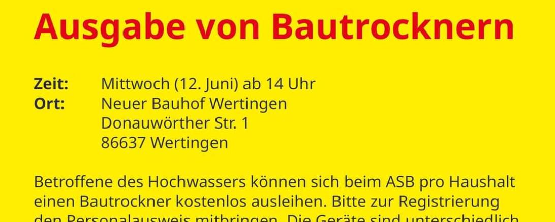 Hier sieht man das Informationsblatt des ASB Dillingen-Donau-Ries.