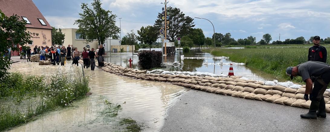 Hier sieht man das Hochwasser in Nordheim.