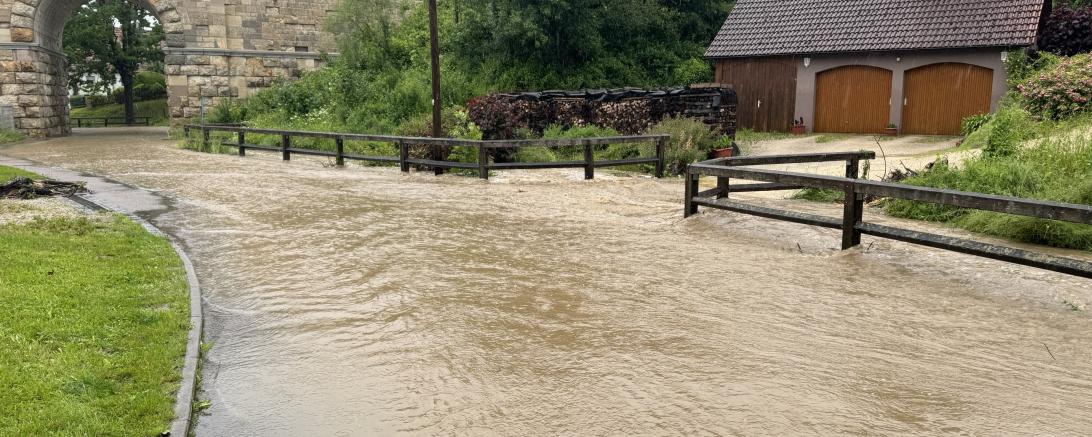 Überflutung in Ebermergen