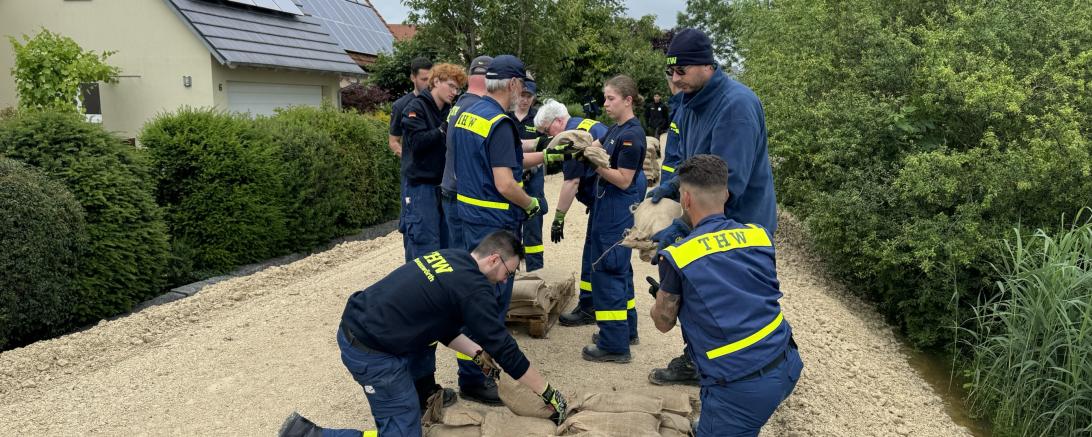 Hochwasser 2024 Behelfsdamm Auchsesheim 