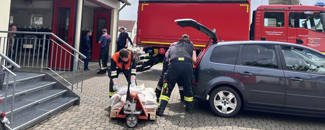 Hochwasser Donauwörth 2024 Sandsäcke 