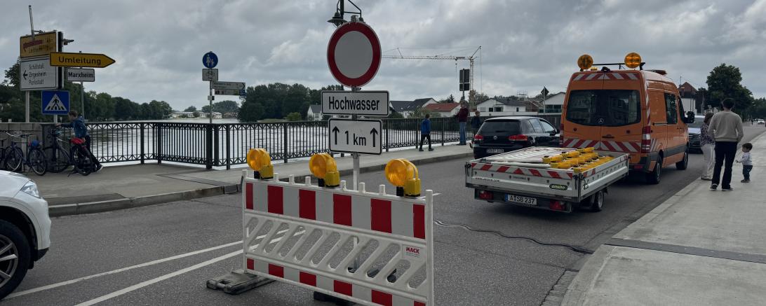 Sperrung Nordheim Hochwasser